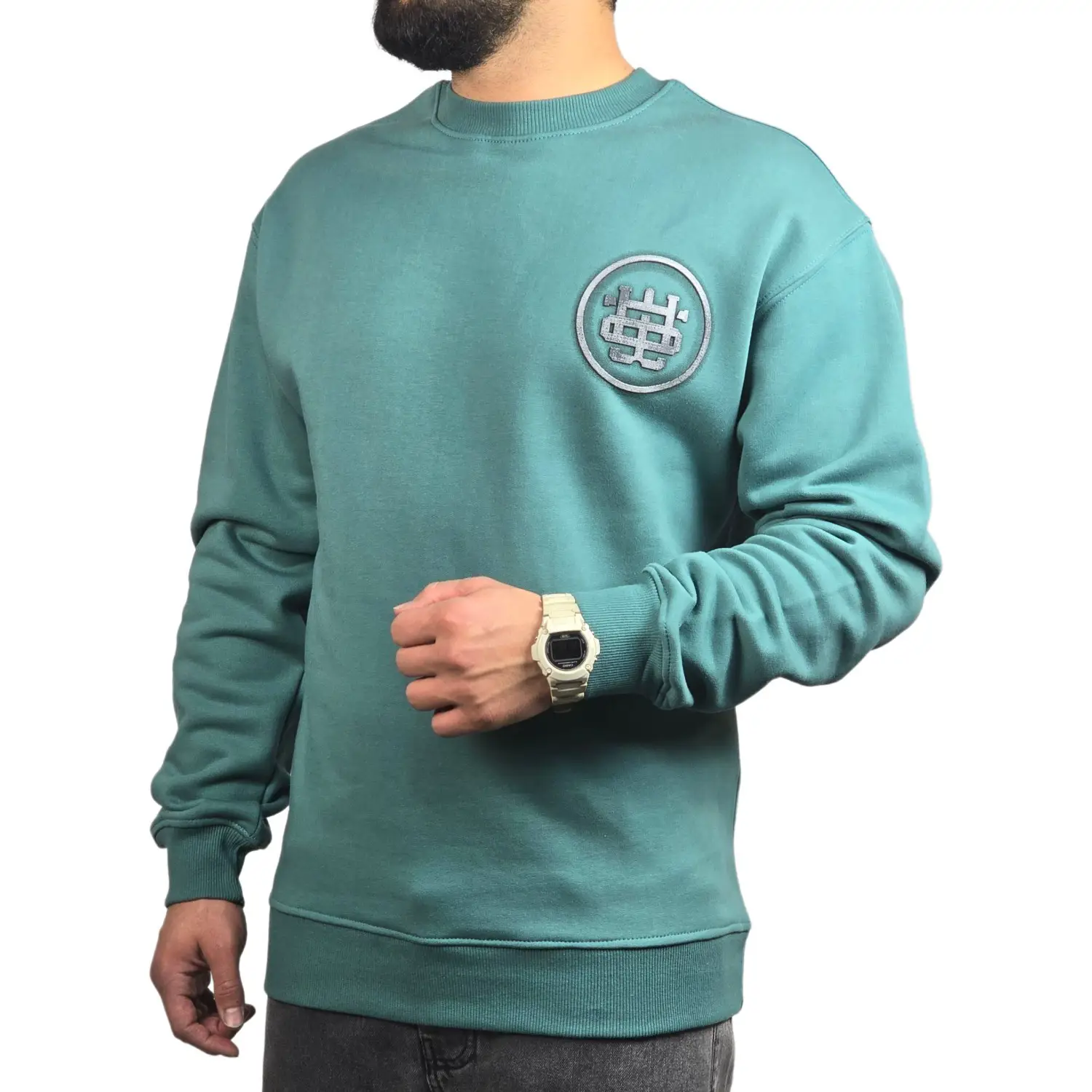 پلیور دورس یقه گرد طرح دار 30508